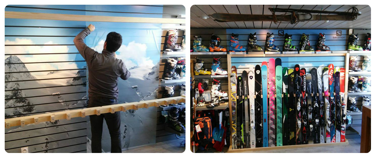 Préparation du magasin à Arêches Beaufort - Crédit photo : INTERSPORT Arêches Beaufort