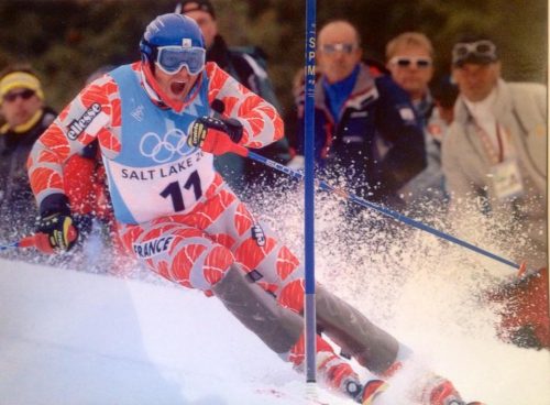 Sébastien Amiez aux lors du slalom aux JO de Salt Lake City