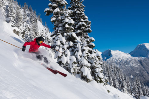 Le plaisir de skier dans une neige fraîche