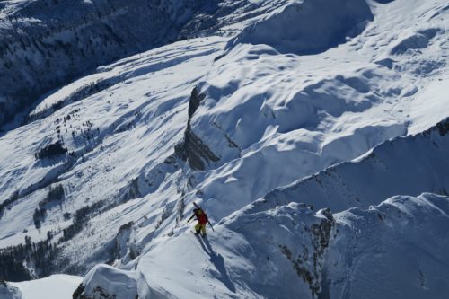 Rencontre au sommet des Aravis, la Pointe Percée où Paul Bonhomme ouvrira une nouvelle ligne avec Pierre Tardivel, son mentor, fin janvier 2019. © Sandra Stavo-Debauge